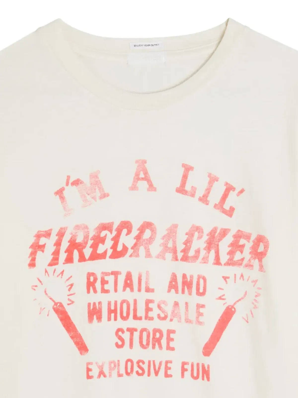 MOTHER ボックス型グッディー グッディー ファイヤークラッカー グラフィックTシャツ - ニュートラルカラー - 画像2