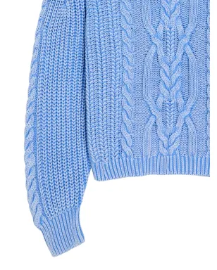 Free People Frankie ケーブルニットセーター ブルー - サムネイル2