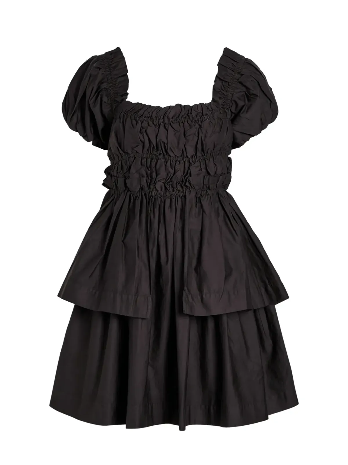 DAMSON MADDER Ltyza tiered puff-sleeve mini dress - 画像2