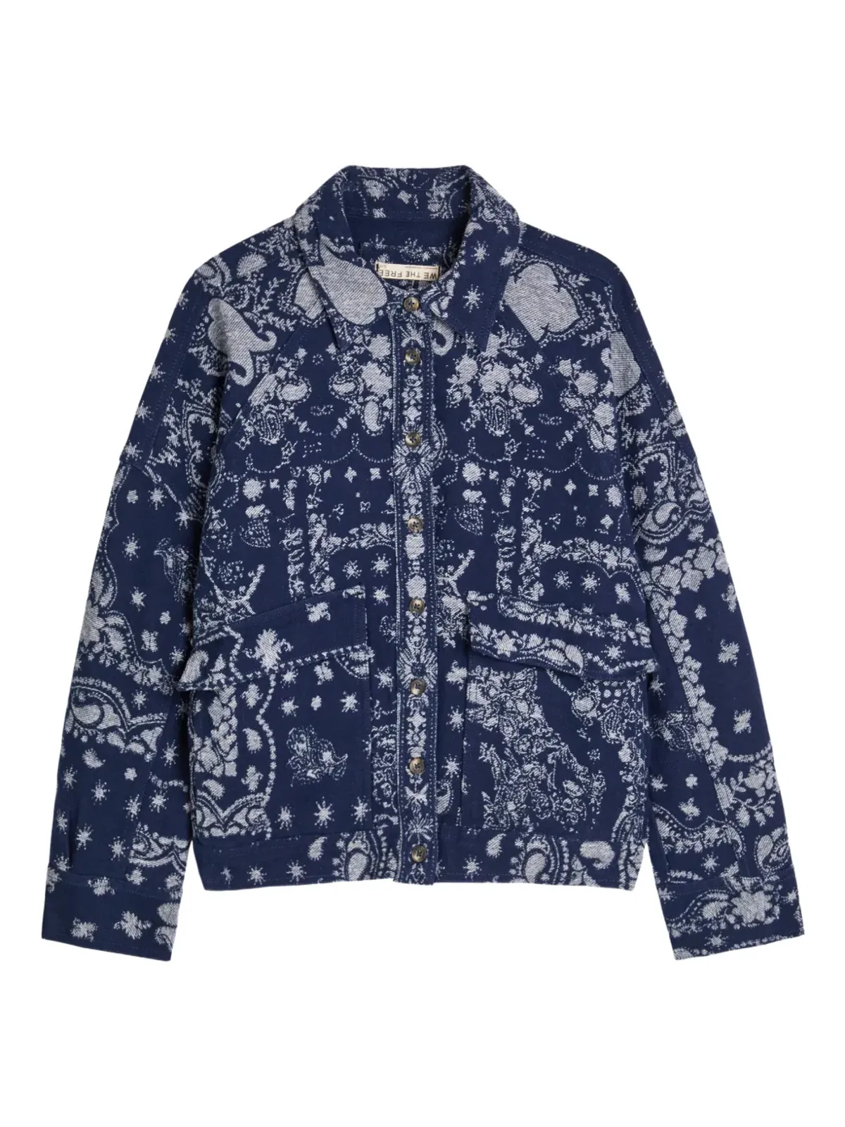 Free People ボタン付きジャケット ブルー - 画像1