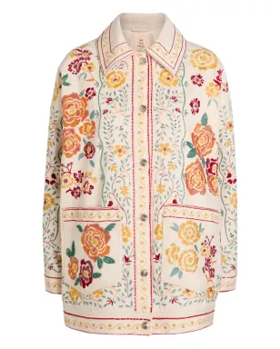 Free People フローラル刺繍デニムジャケット - サムネイル1