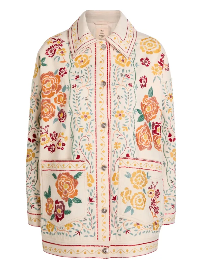 Free People Free People フローラル刺繍デニムジャケットの商品画像