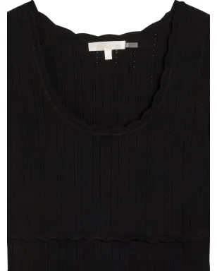 LoveShackFancy scalloped tiered dress - Black - サムネイル2