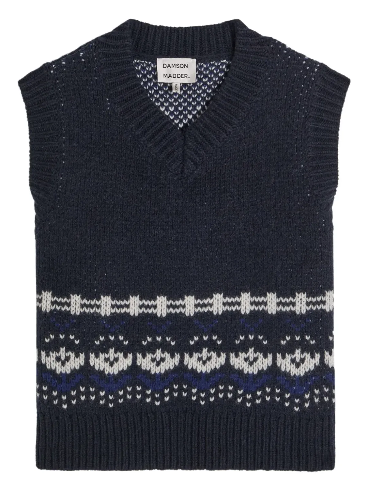 DAMSON MADDER パターン V-neck ウールトップ - ブルー - 画像1