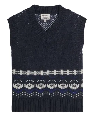 DAMSON MADDER パターン V-neck ウールトップ - ブルー - サムネイル1