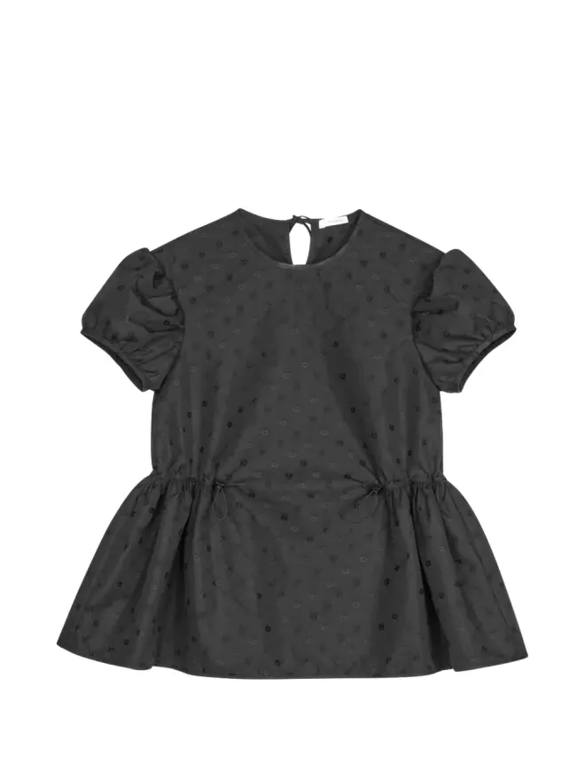 Cecilie Bahnsen Cecilie Bahnsen Chiara jacquard gathered blouse - Blackの商品画像