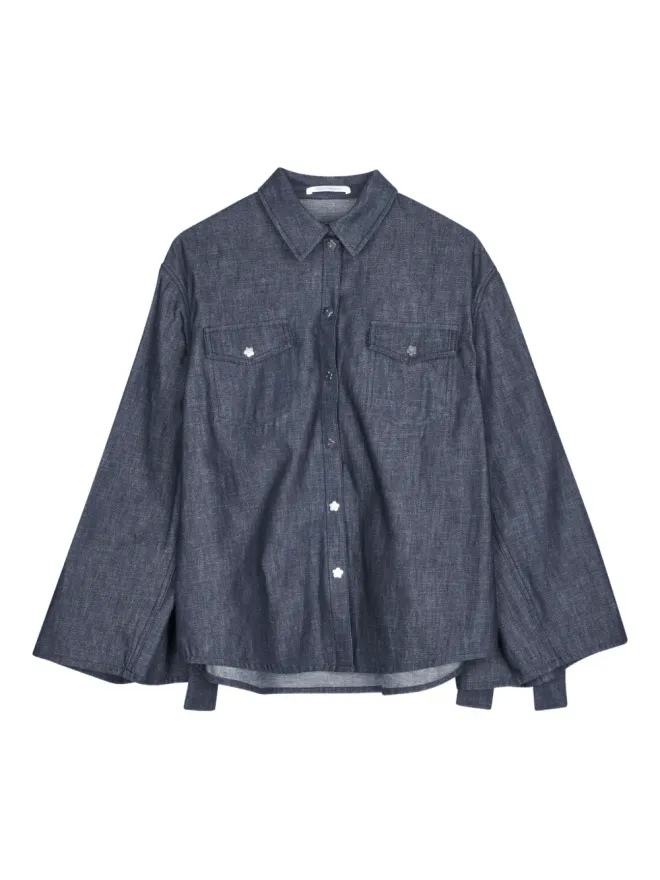 Cecilie Bahnsen Cecilie Bahnsen コーラルボウ装飾デニムシャツの商品画像