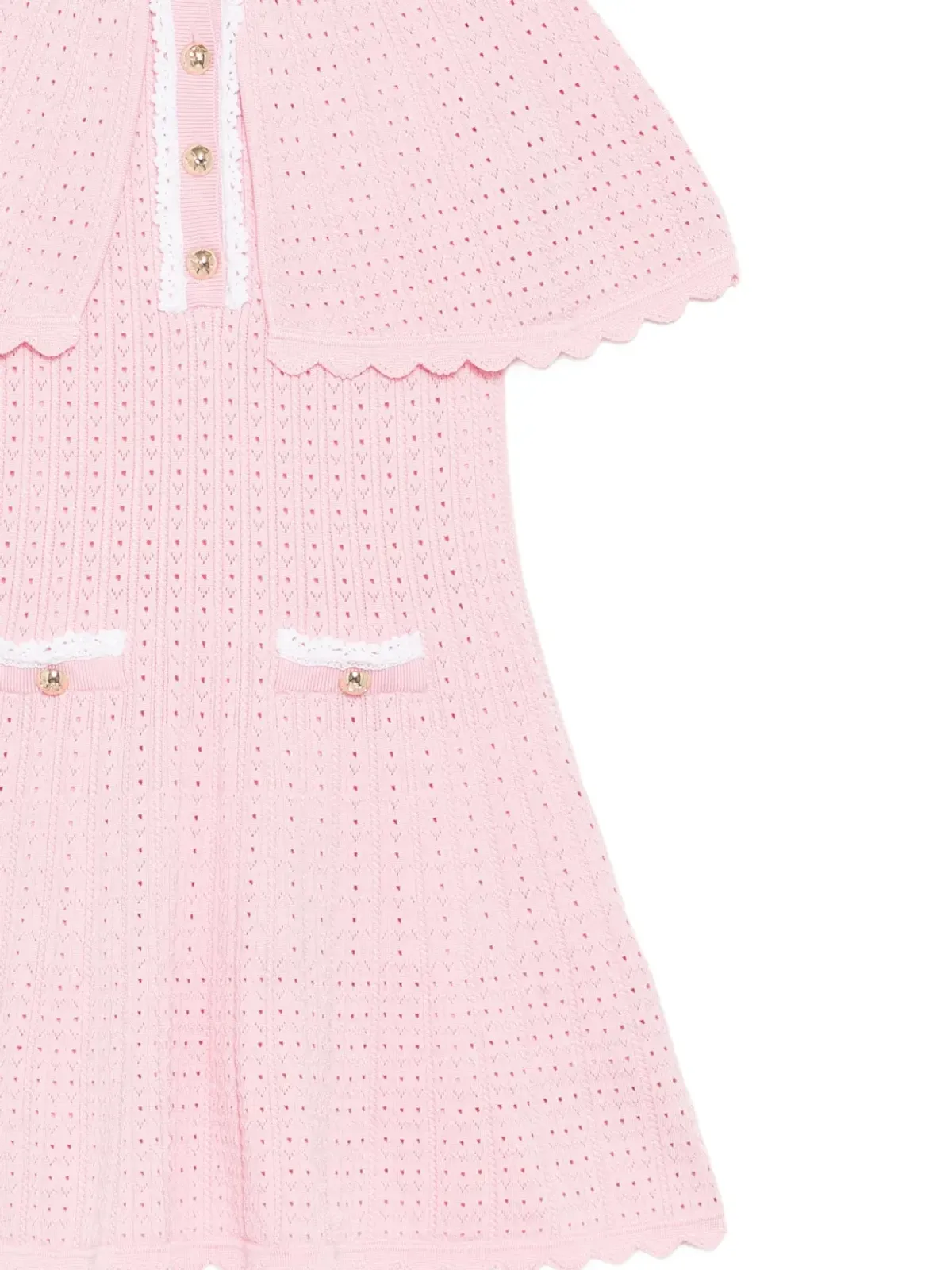 Self-Portrait Kids スカラップヘムニットドレス - 画像3
