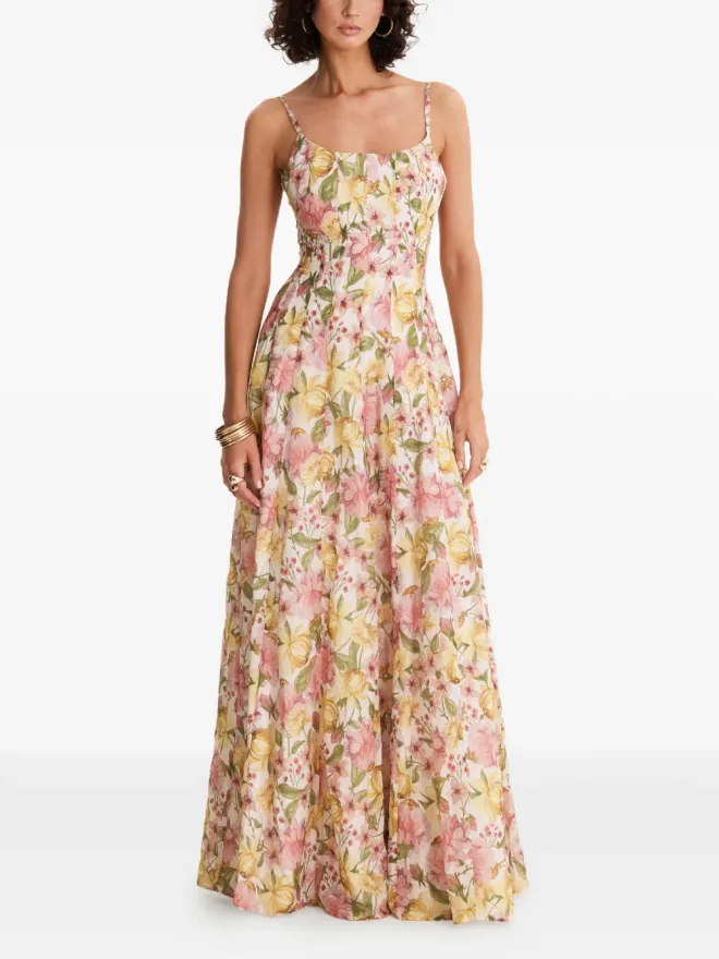 MOOS STUDIO MOOS STUDIO Flora Reverie floral-print maxi dress - Neutralsの商品画像