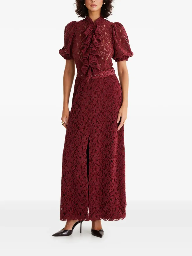 MOOS STUDIO MOOS STUDIO Fatal Bloom レースフリルのマキシドレスの商品画像