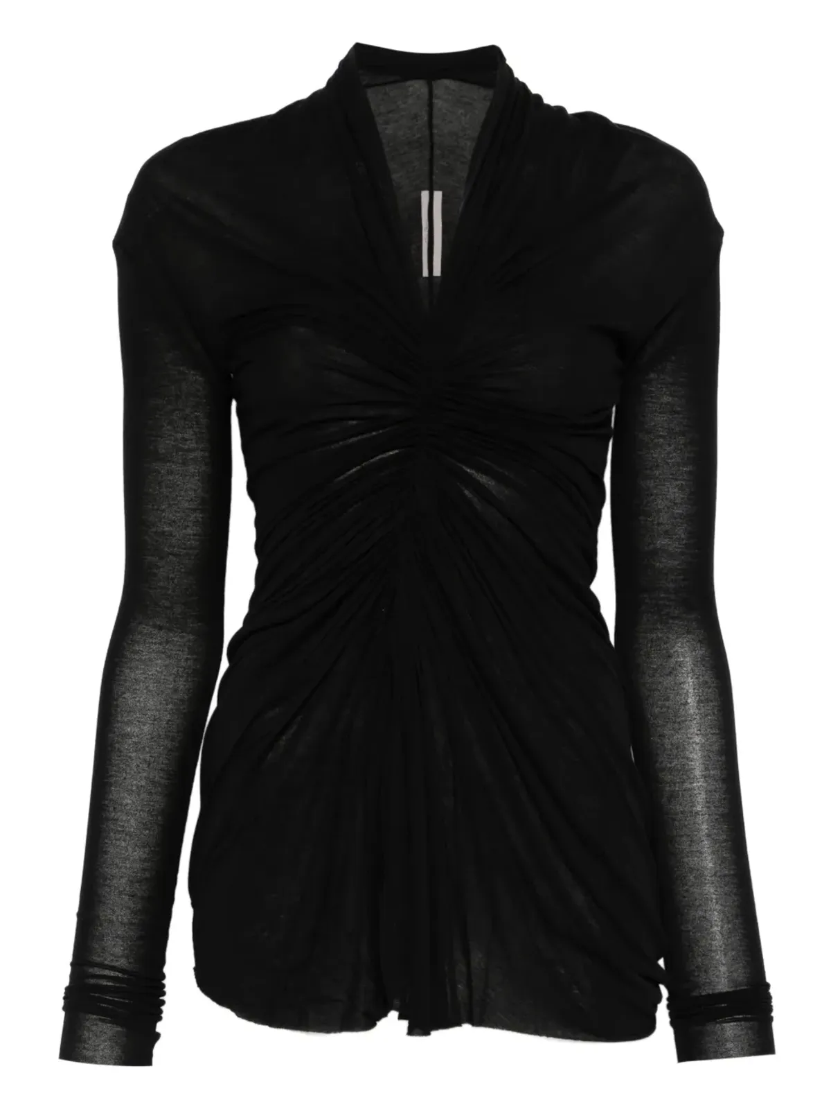 Rick Owens ラディエンス ドレープVネックトップ - ブラック - 画像1