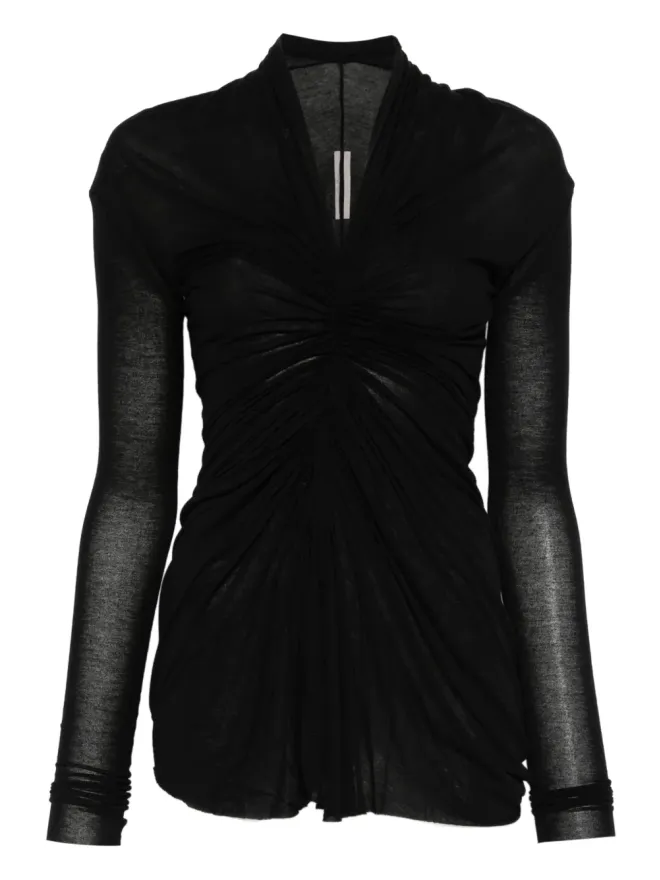 Rick Owens Rick Owens ラディエンス ドレープVネックトップ - ブラックの商品画像