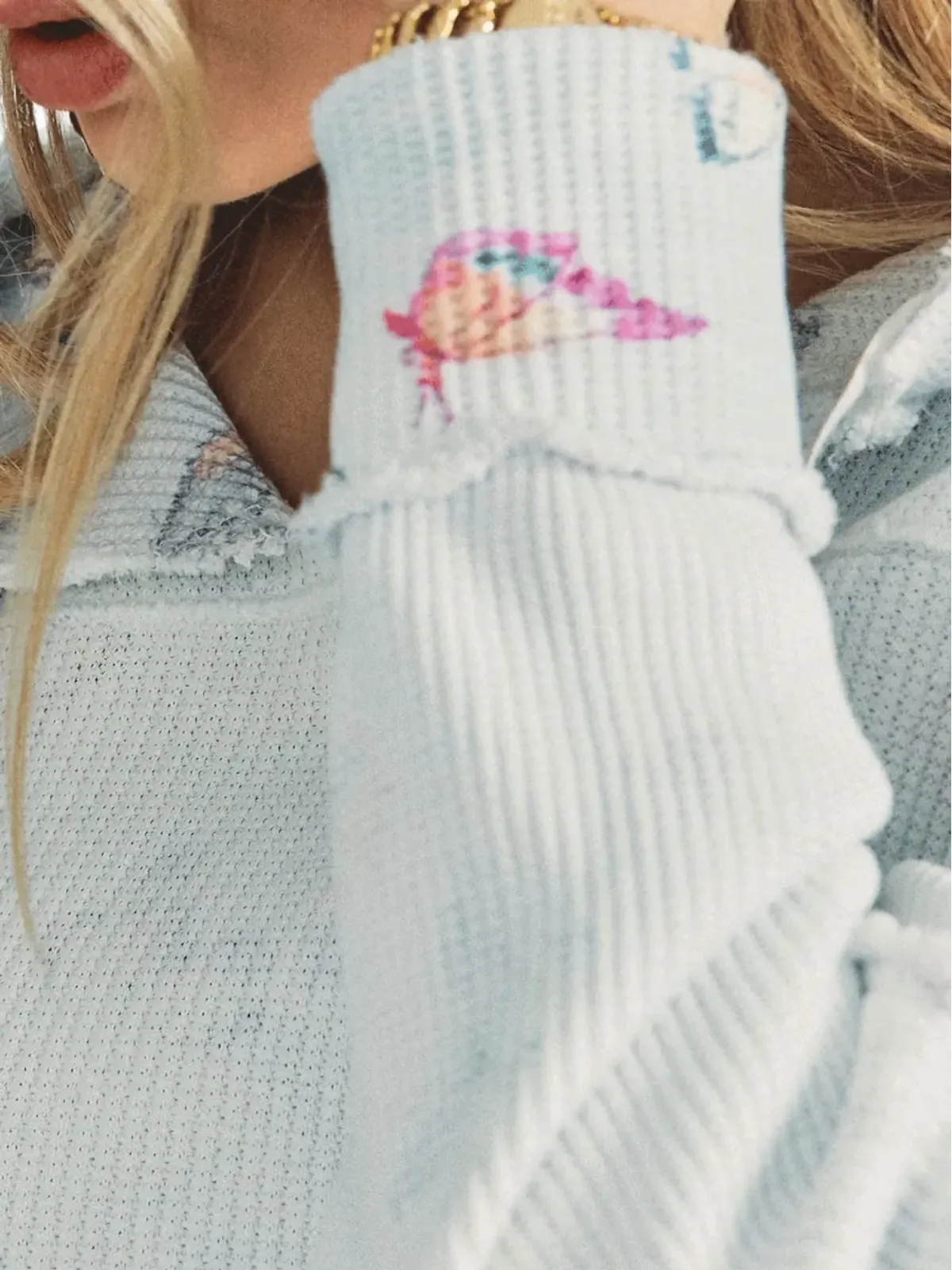 LoveShackFancy 蝶プリント・フリルディテールのフーディー - 画像5