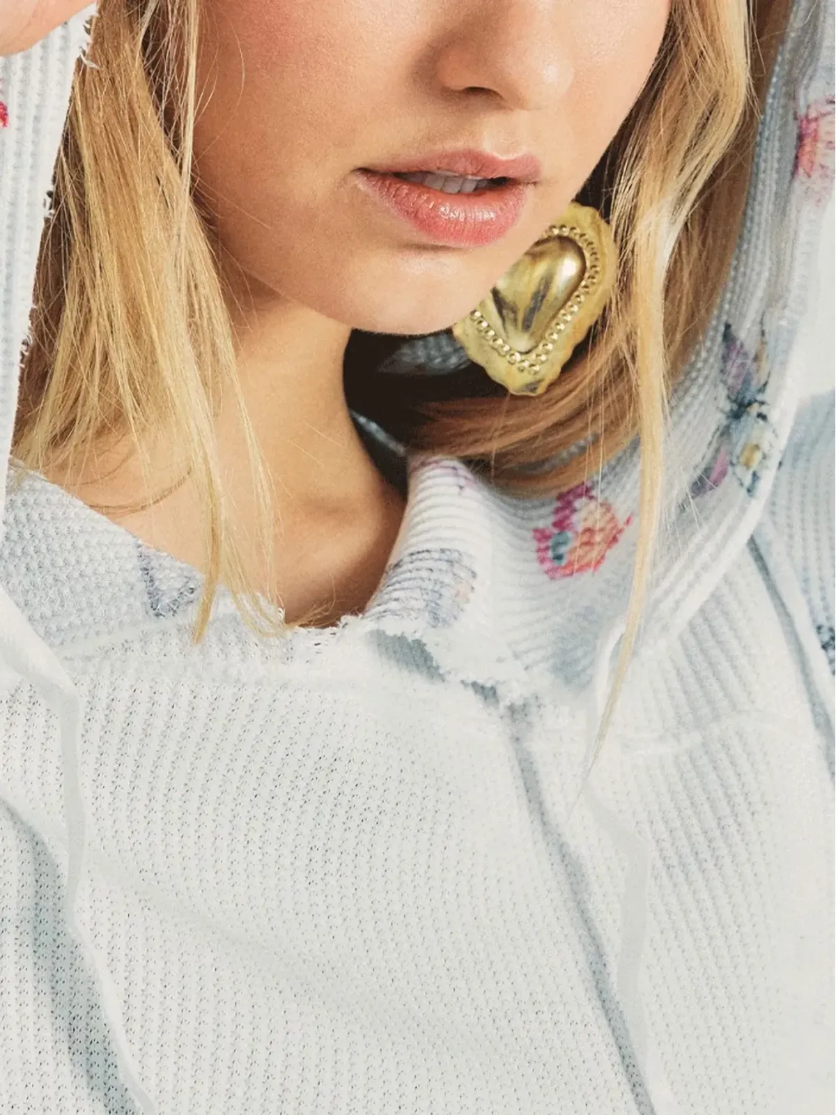 LoveShackFancy 蝶プリント・フリルディテールのフーディー - 画像4