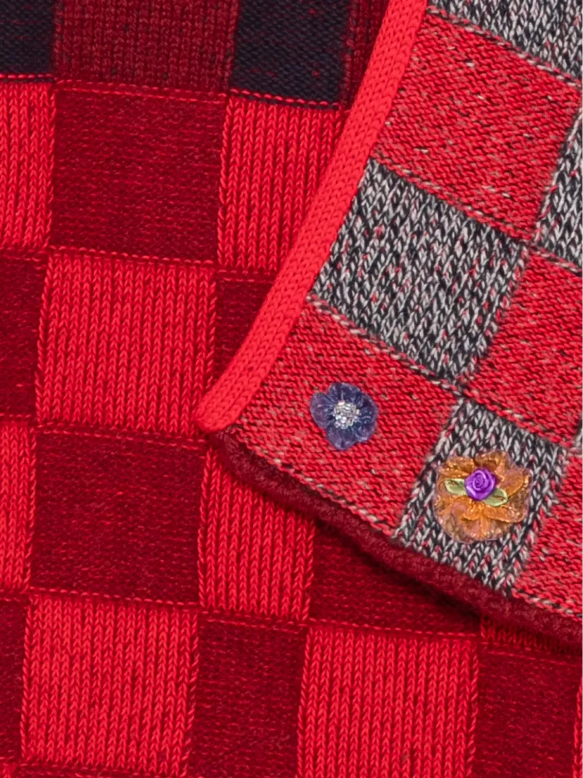 YANYAN KNITS チェック柄スカーフ - 画像3