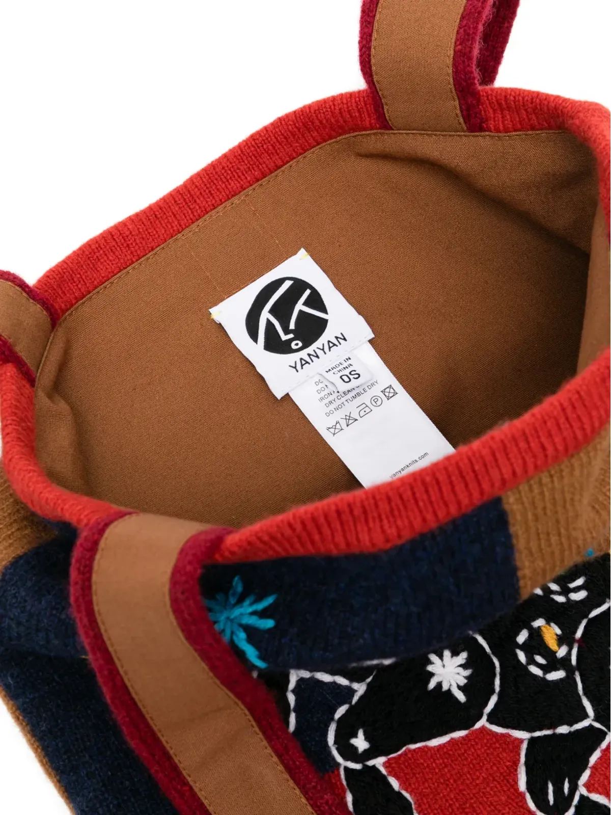 YANYAN KNITS horse-embroidered tote bag - 画像5