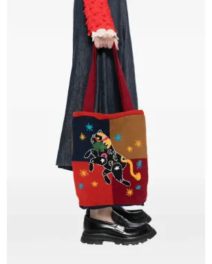 YANYAN KNITS horse-embroidered tote bag - サムネイル2