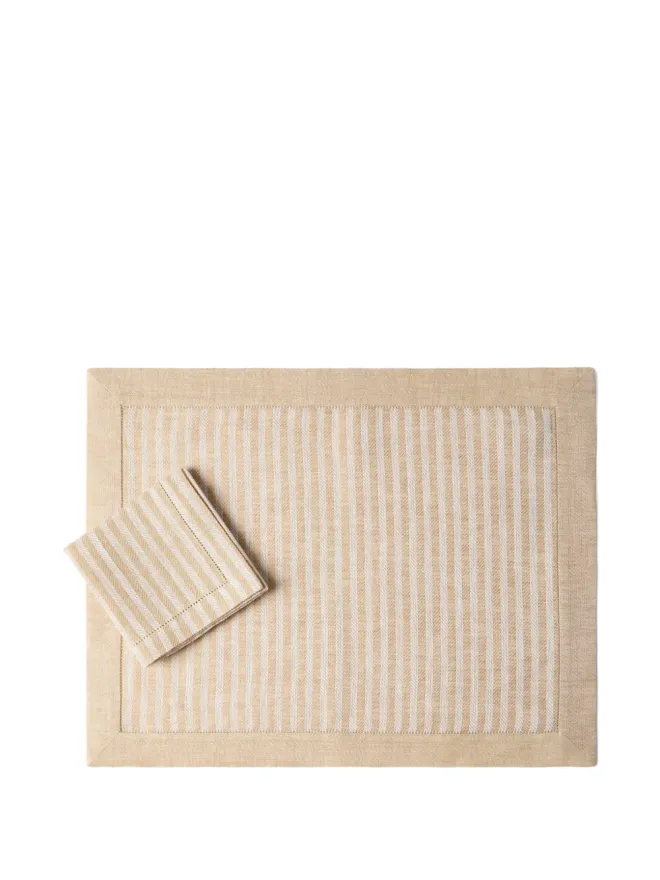 Brunello Cucinelli Brunello Cucinelli ストライプ柄プレースマットとナプキンセットの商品画像