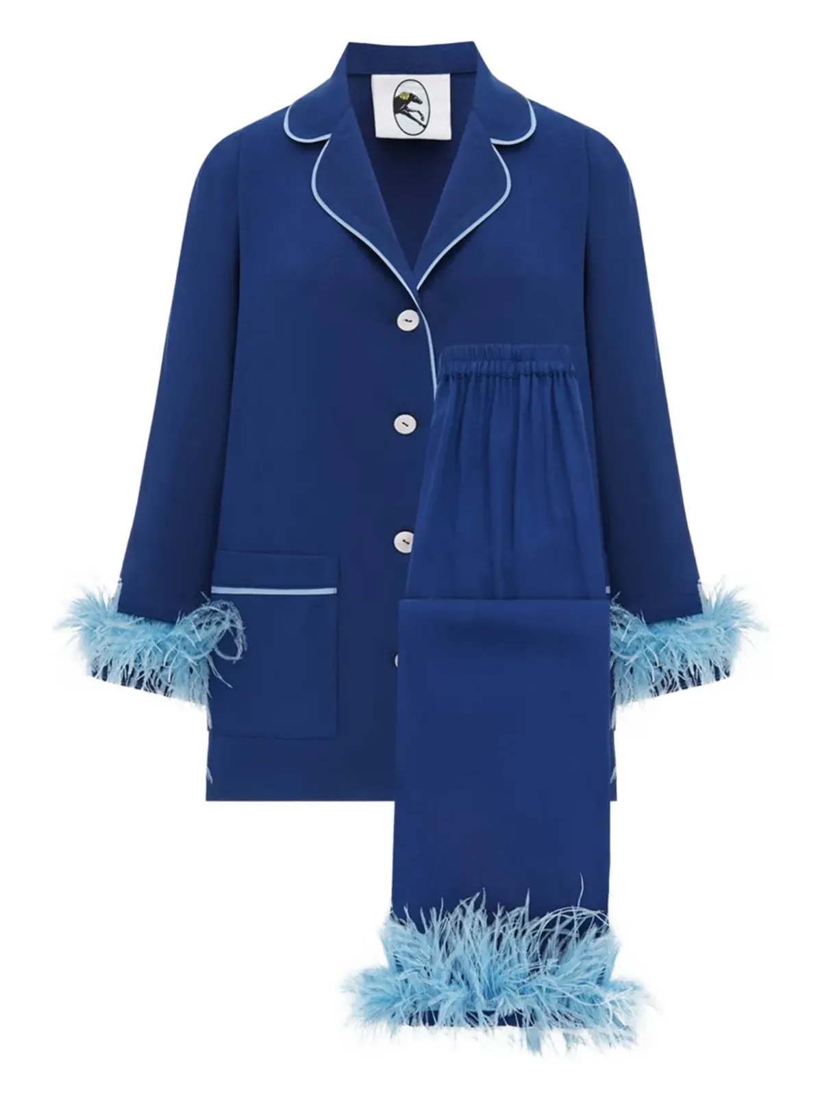 Sleeper detachable-feather pajama set - Blue - 画像1