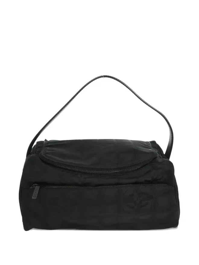 CHANEL Pre-Owned CHANEL ビンテージ 2001-2003 Travel Line ジャカード ダッフルバッグ - ブラックの商品画像