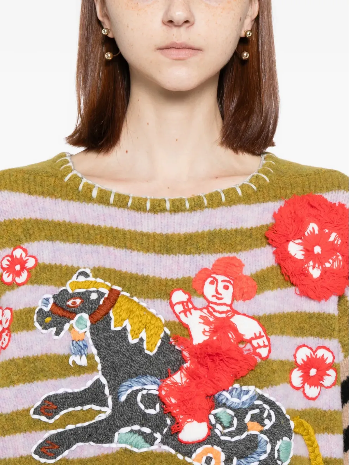 YANYAN KNITS ファジーホースジャンパー - 画像5