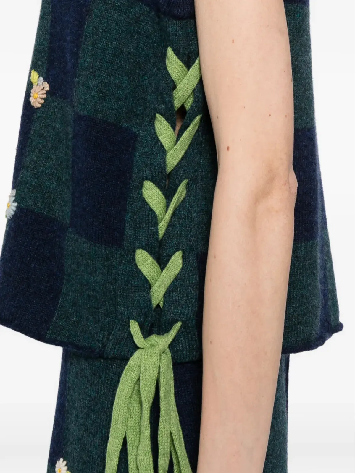 YANYAN KNITS チェック柄カーディガン - 画像5