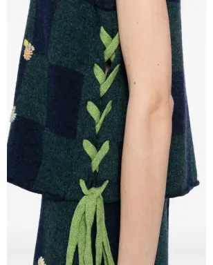 YANYAN KNITS チェック柄カーディガン - サムネイル5