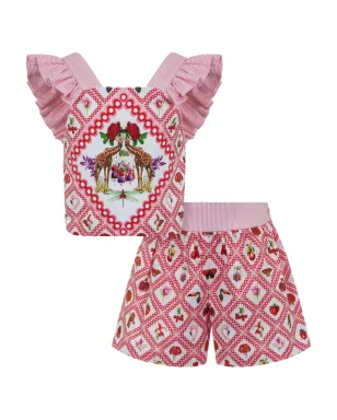 Lapin House x Mary Katrantzou ストライプ柄フリルショートセット - サムネイル1