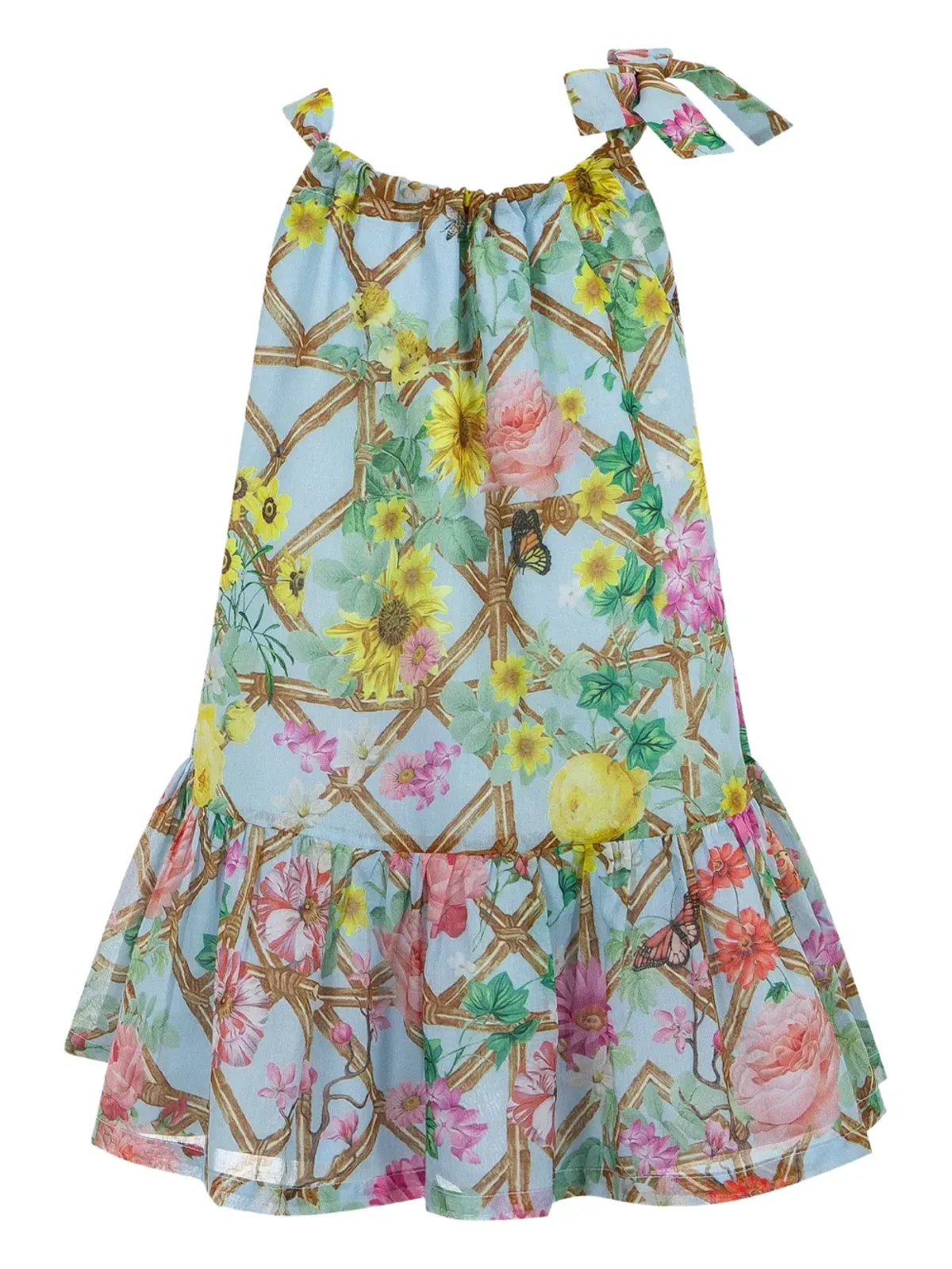 Lapin House x Mary Katrantzou タイストラップ花柄ドレス - Blue - 画像2
