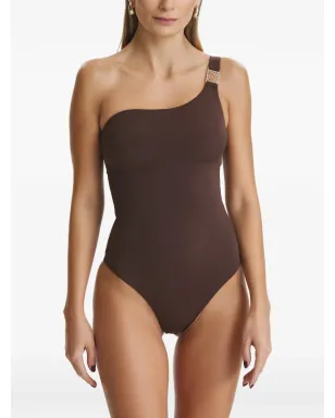 SOFIA ERHAN Rose one-shoulder embellished swimsuit - Brown - サムネイル3