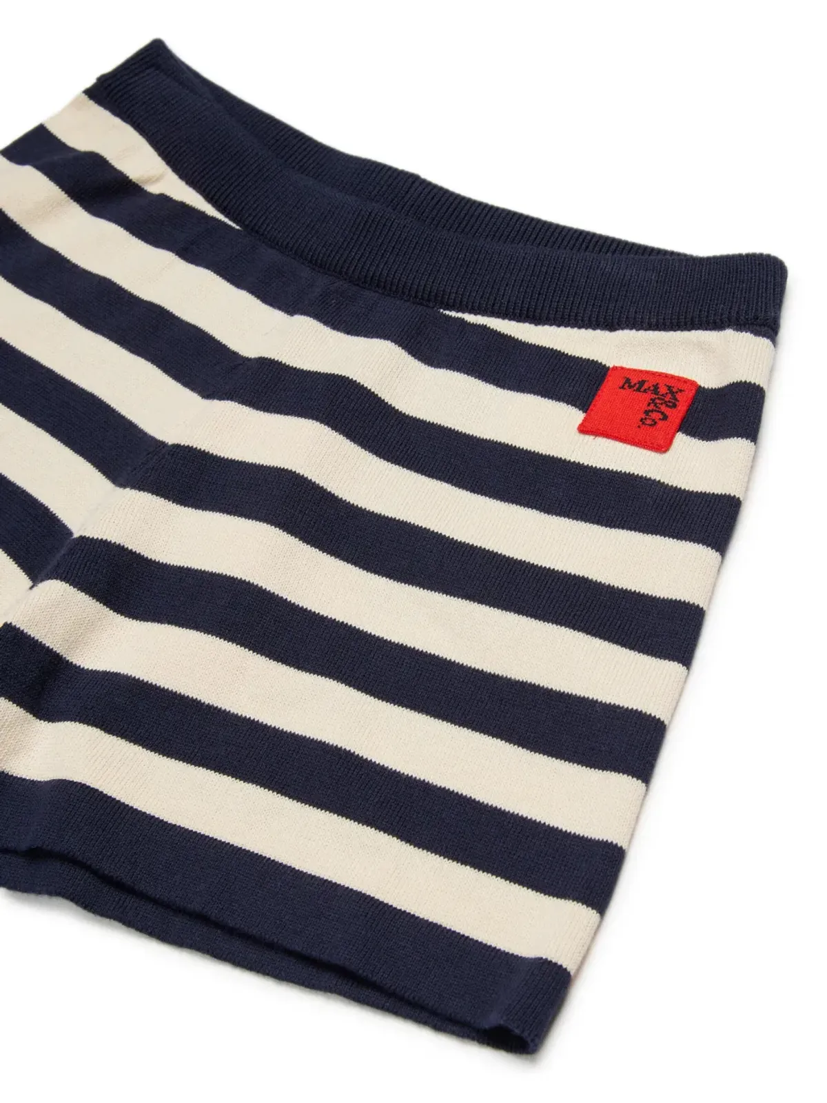 MAX&Co. Kids ストライプ柄ロゴ入りニットショートパンツ - 画像3