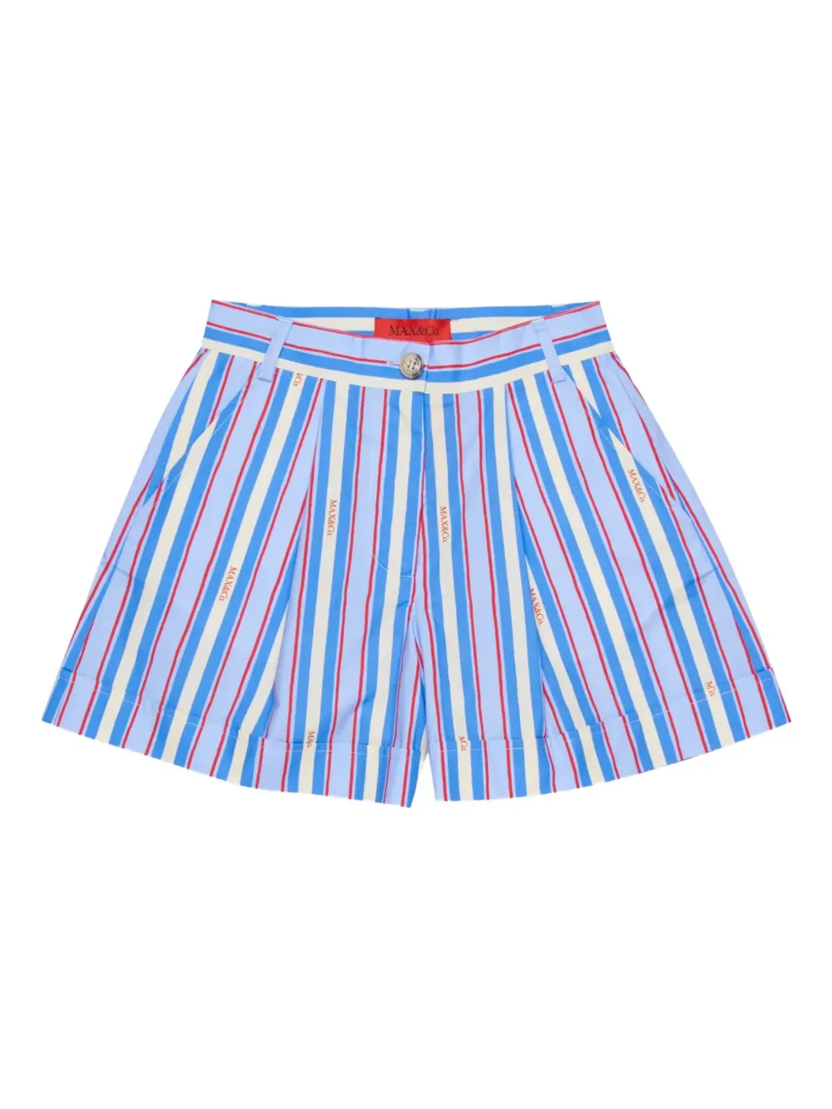 MAX&Co. Kids ロゴストライプショーツ - 画像1