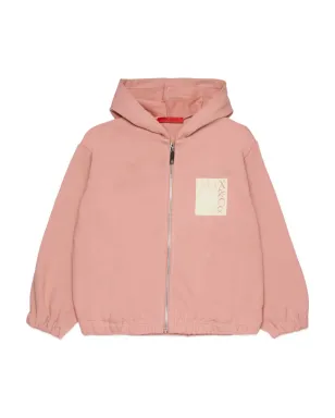 MAX&Co. Kids ジップアップ ロゴフードパーカー - ピンク - サムネイル1