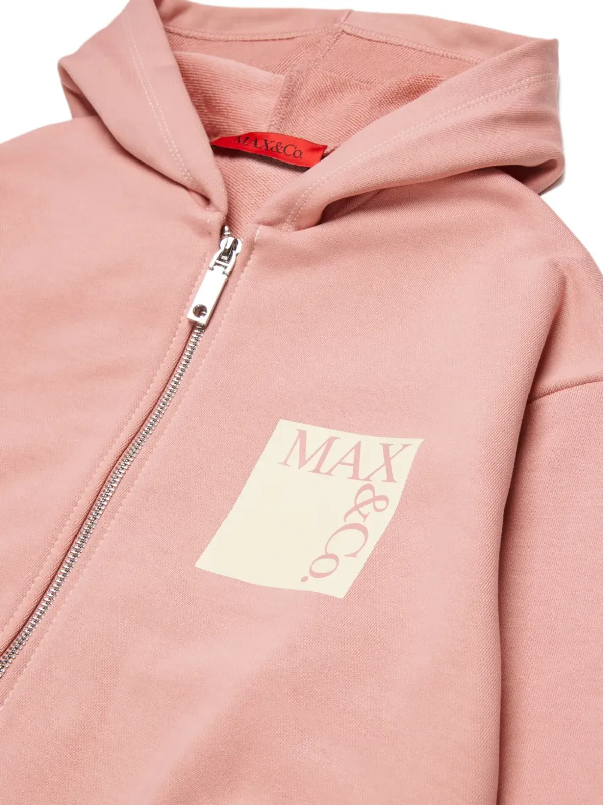 MAX&Co. Kids ジップアップ ロゴフードパーカー - ピンク - 画像3