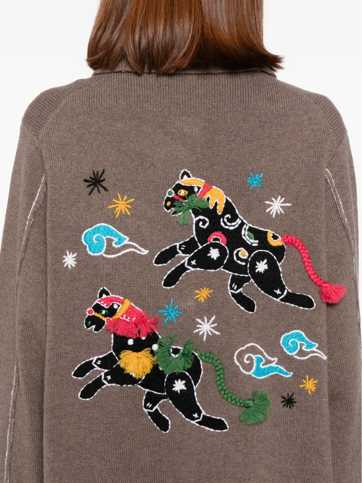 YANYAN KNITS 馬刺繍入りカーディガン - 画像5