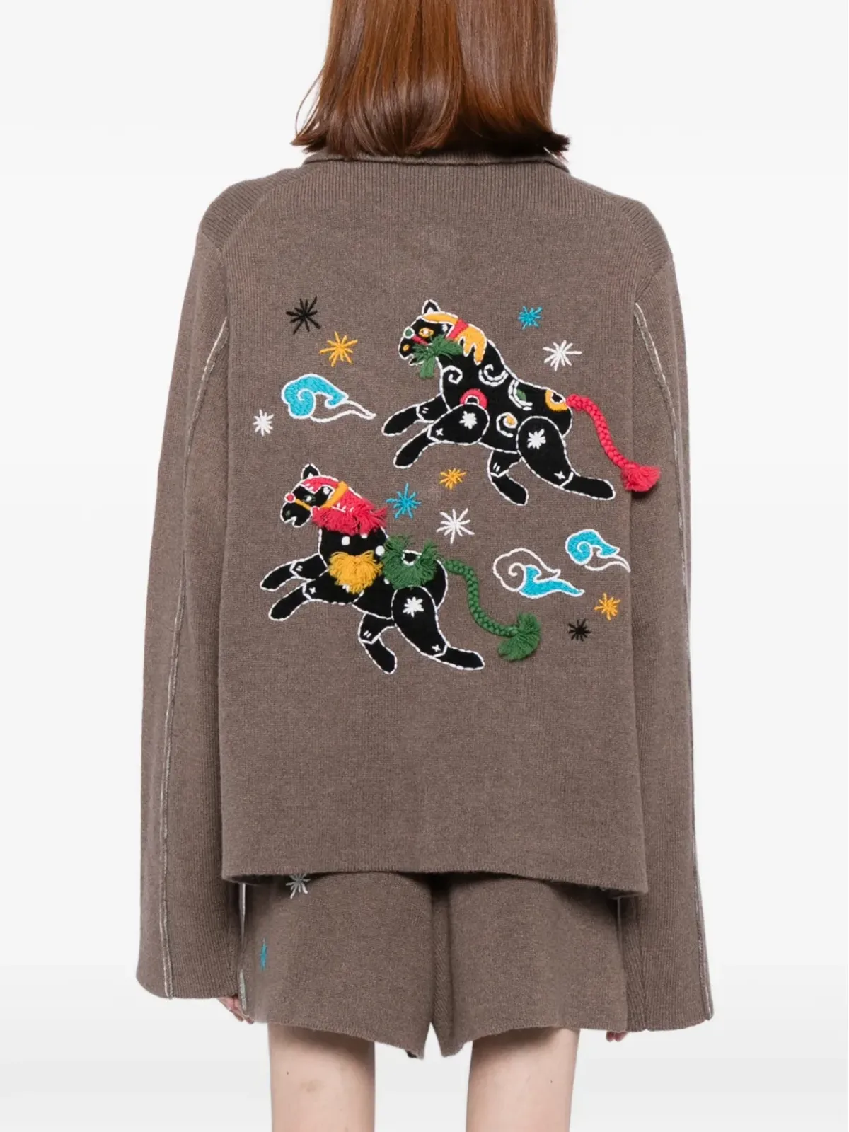 YANYAN KNITS 馬刺繍入りカーディガン - 画像4