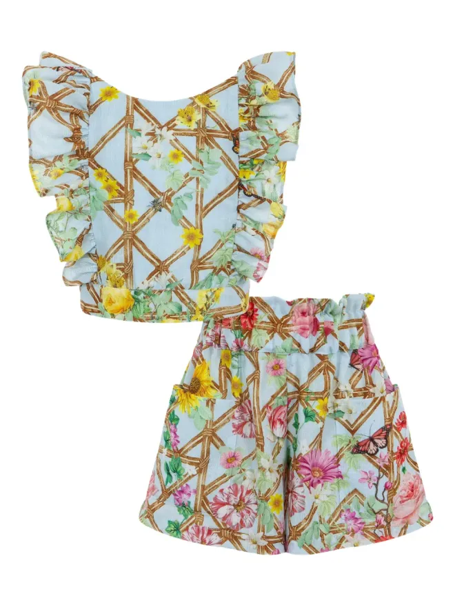 Lapin House Lapin House フリル花柄ショーツセット ブルーの商品画像