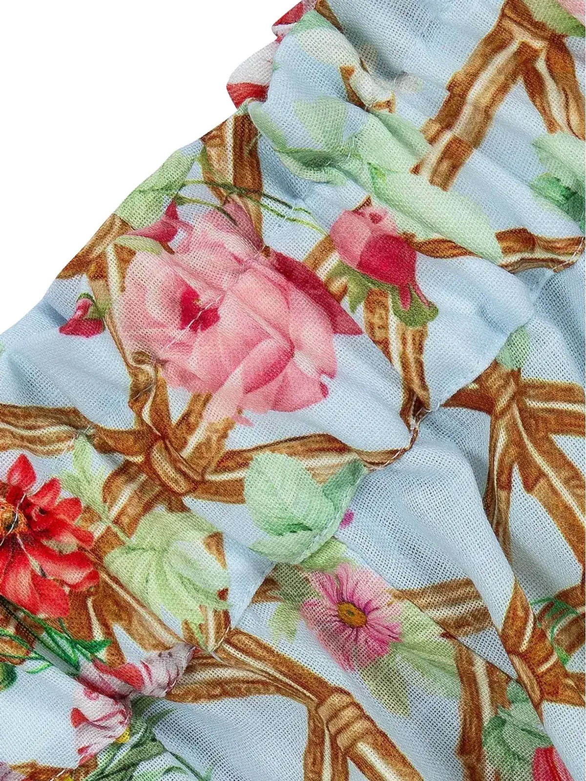 Lapin House フリル花柄ショーツセット ブルー - 画像4