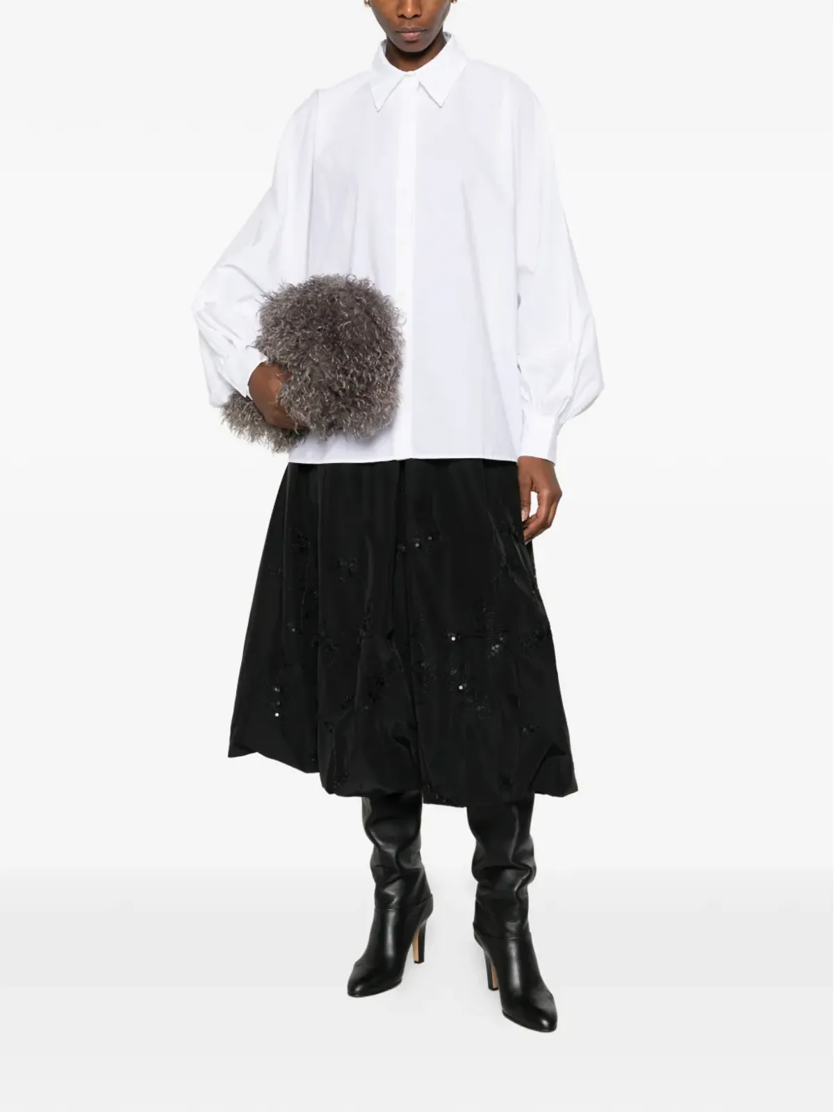 SoSUE Antonia cuffed-sleeve buttoned shirt - White - 画像2