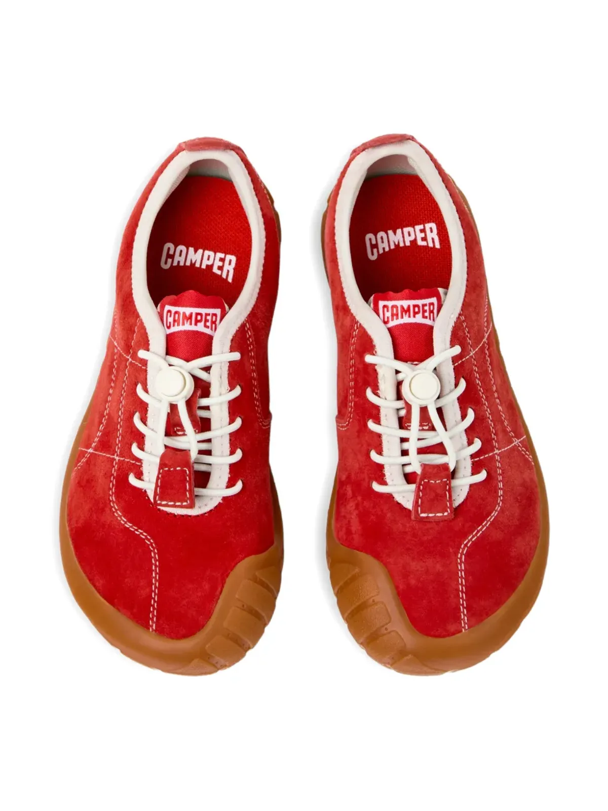 Camper Kids Peu Path nubuck lace-up sneakers - Red - 画像4