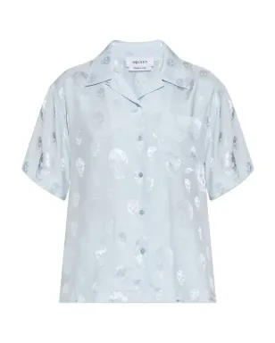 Alexander McQueen スカルプリント ボタンシャツ - ブルー - サムネイル1