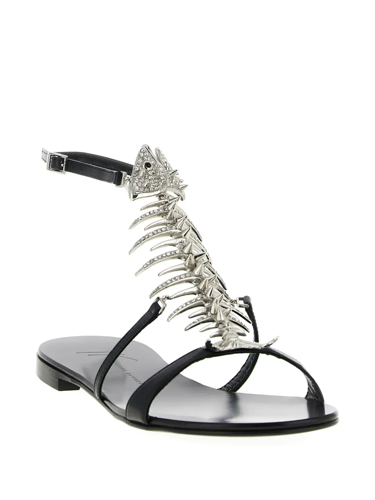 Giuseppe Zanotti メタルディテールのスリムサンダル - ブラック - 画像2