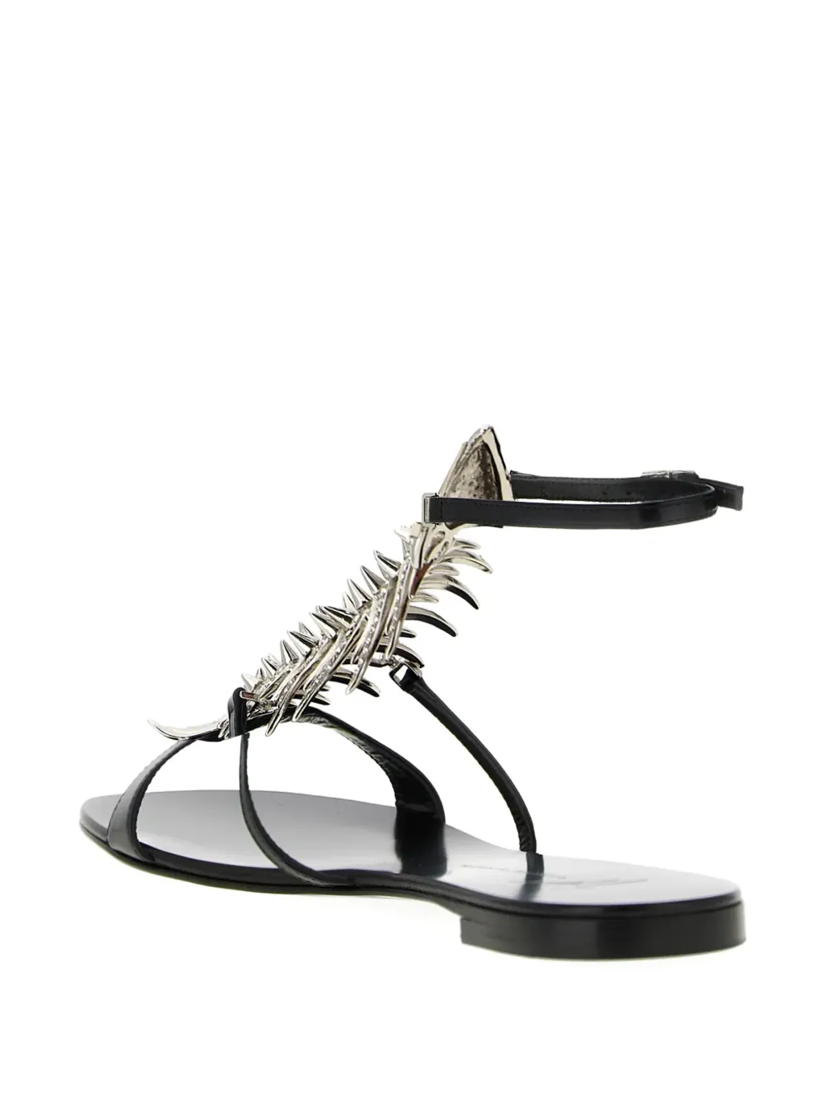 Giuseppe Zanotti メタルディテールのスリムサンダル - ブラック - 画像3