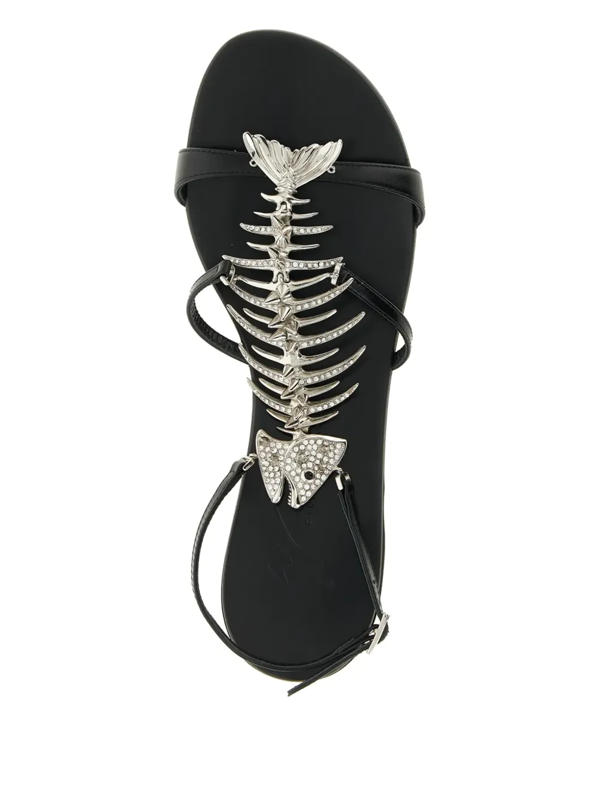 Giuseppe Zanotti メタルディテールのスリムサンダル - ブラック - 画像4