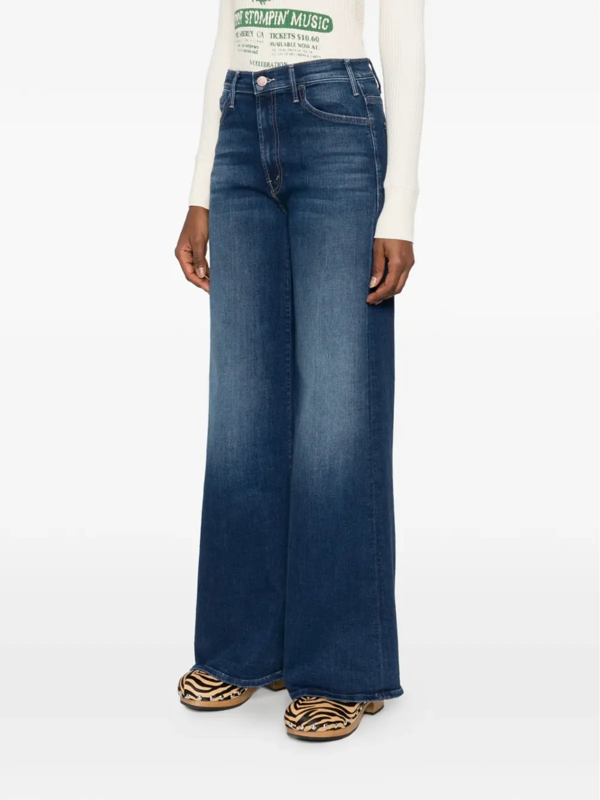 MOTHER Hustler Roller ボタン留めジーンズ - ブルー - 画像3