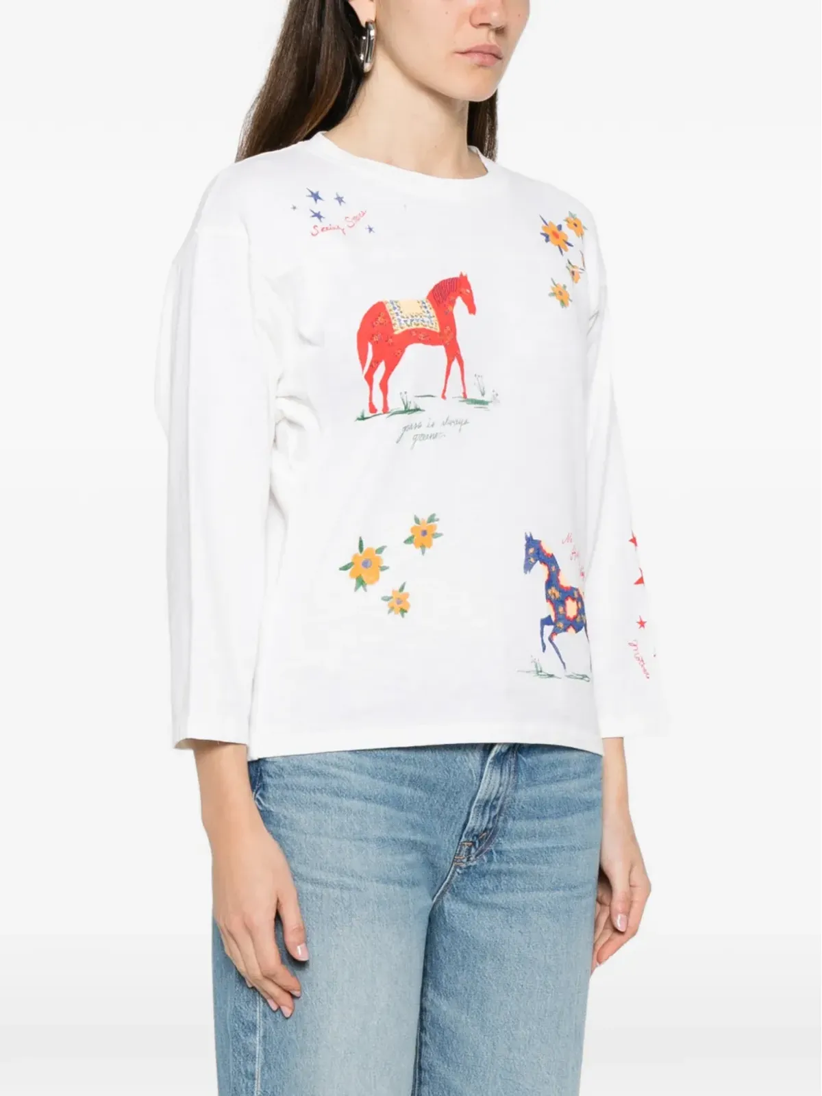 MOTHER ホースプリントTシャツ - ホワイト - 画像3