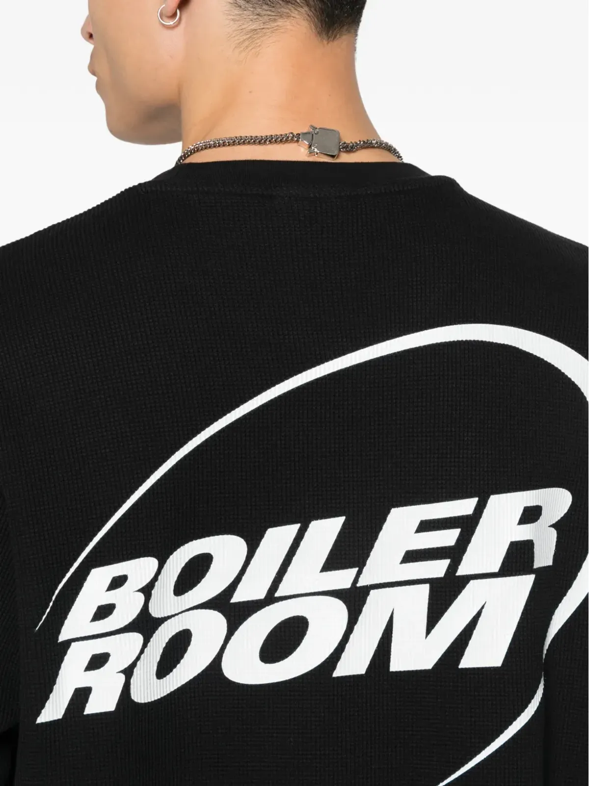 Boiler Room リブ編みロゴプリントスウェットシャツ - 画像5