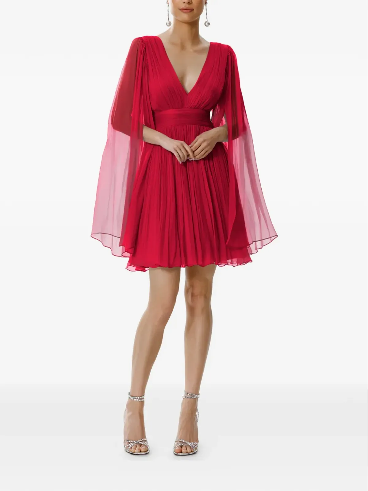FRAMBOISE Palmer V-neck silk mini dress - 画像2