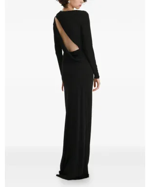 2310 STUDIO long-sleeves ruched maxi dress - Black - サムネイル2
