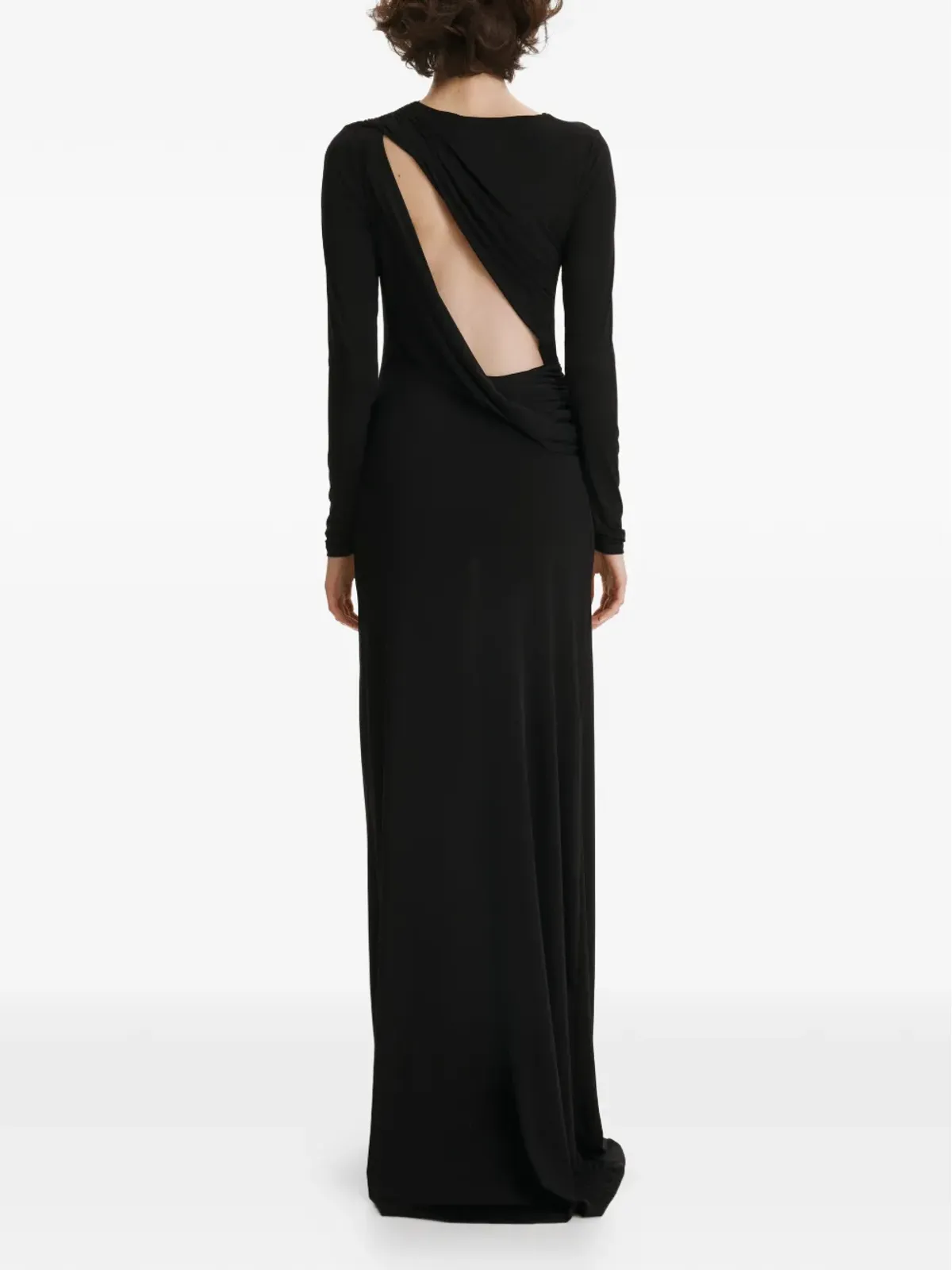 2310 STUDIO long-sleeves ruched maxi dress - Black - 画像3